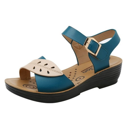

Sandals Women Wedge Comfort Sandals Flat Moccasins Leaf Pattern Sandals Cutout Soft Sole Sandals Open Toe Flat Sandals Womens Shoes Wedges