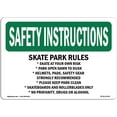 thumbnail image 1 of OSHA Consignes de Sécurité Signe - Skate Park Règles Patiner à Vos Propres Risques Vinyle Étiquette Autocollant Protéger Votre Entreprise,, 1 of 5