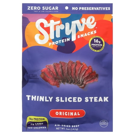 Stryve Original Thinly Sliced Steak 5oz Resealable Bag