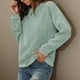 thumbnail image 4 of Sentuca - Camiseta de cuello redondo para mujer, manga larga, informal, color verde menta, talla M, 4 of 6