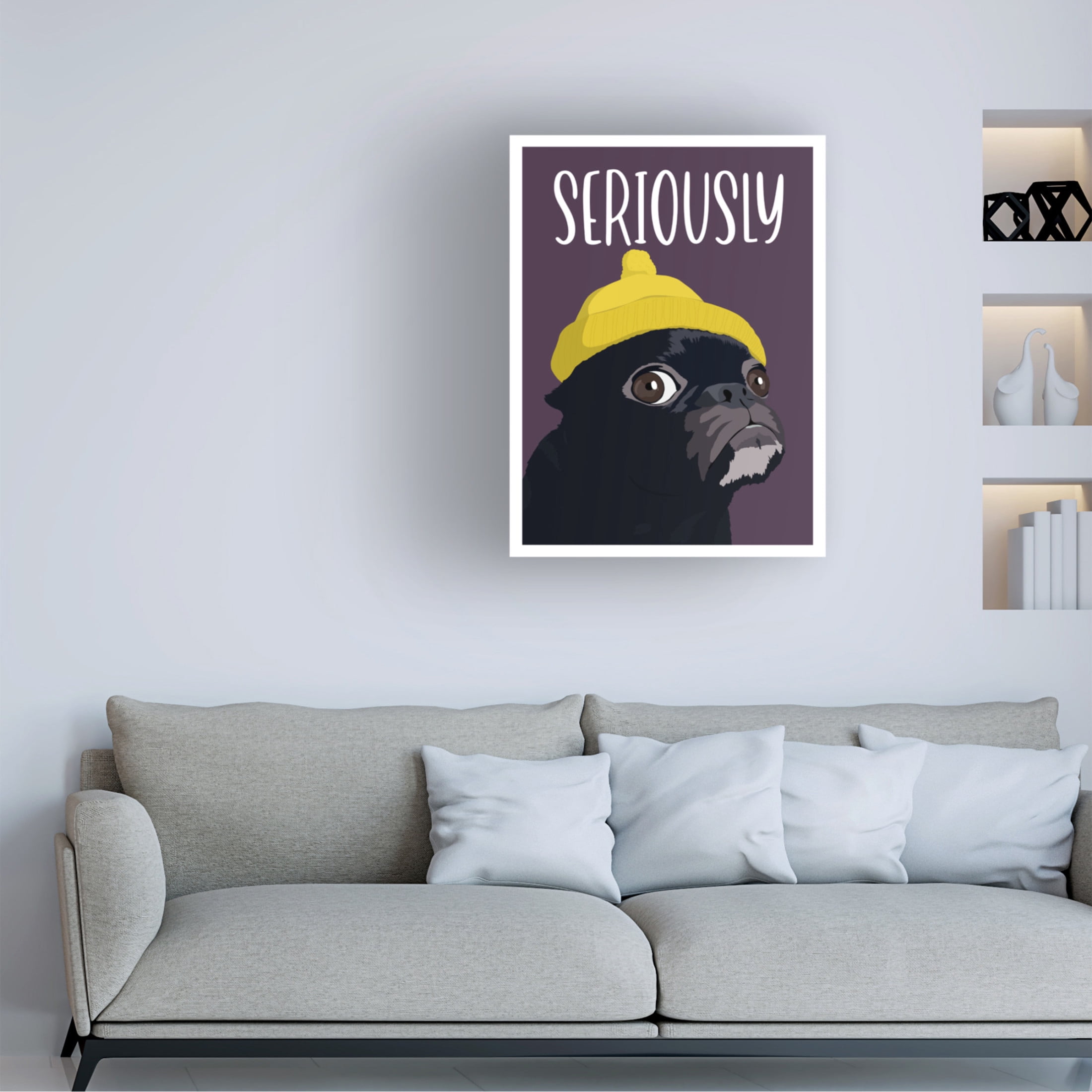 Canvas Wall Art - Bykammille 'Seriously' Wall Art for Living Room, Bedroom, or Office Décor by Trademark Fine Art - 35 x 47 Inches