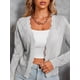 thumbnail image 5 of Chaqueta Cárdigan de Punto con Cuello en V y Larga para Mujer, Suéter Chal de Punto Sin Botones. Gris XXXL, 5 of 8