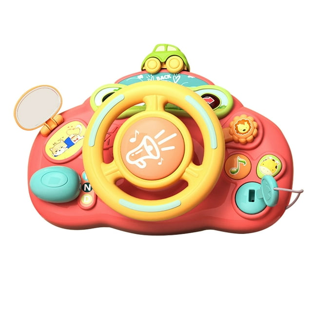 Steering Wheel Toy, Ideal Gift Anti Crack Simulation Steering Wheel Toy Educational Wear Rugged Interactive For Girls