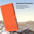 thumbnail image 6 of Wallet Leather Case For Motorola Moto G Play 5G 2026 6.7",With Card Holder,Wristband, Shockproof Kickstand Embossed Happy Pattern Phone Case,Orange,For Moto G Play 5G 2026, 6 of 8