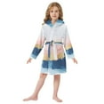 thumbnail image 6 of FORMRS Niños Bathrobe Unisex Hooded Robe Soft Plush Pajamas Sleepwear, Size 7-9T, Abstract Painting, 6 of 7