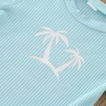 thumbnail image 5 of Coerni Summer Beach Leisure Outfit for Toddler Boys Girls Short Sleeve Cotton Ribbed T Shirt Pullover Tops Shorts Outfits, 5 of 6