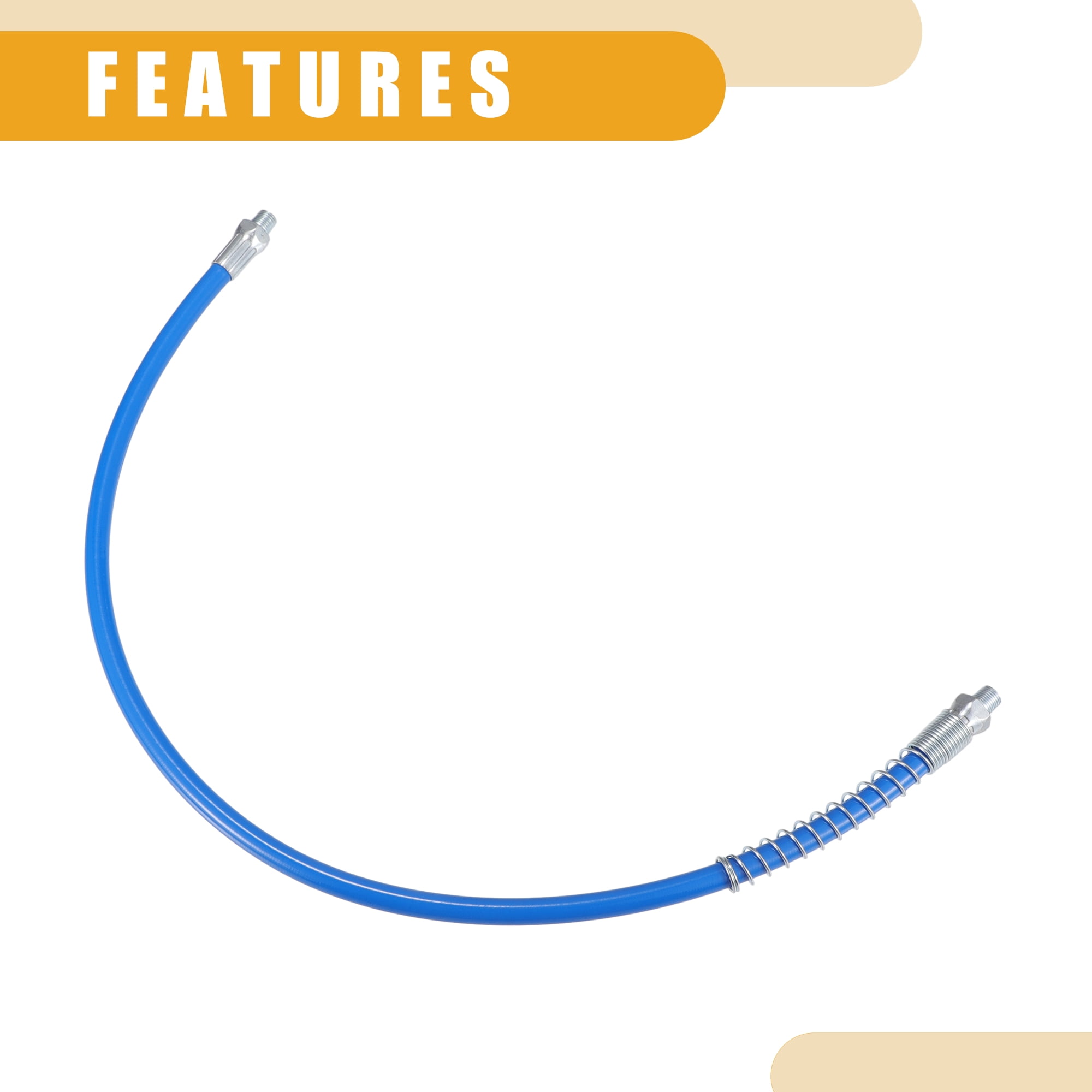Unique Bargains Universal 1/8" NPT Grease Gun Flex Hose Blue 24 Inch