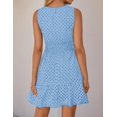 thumbnail image 4 of Vestido de verano ZESICA sin mangas con cuello en V y ojales azul claro, 4 of 7