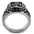 thumbnail image 3 of Luxe Jewelry Designs Men's Stainless Steel Navy Themed Ring with Black Jet Epoxy - Size 10 (Pack of, 3 of 4