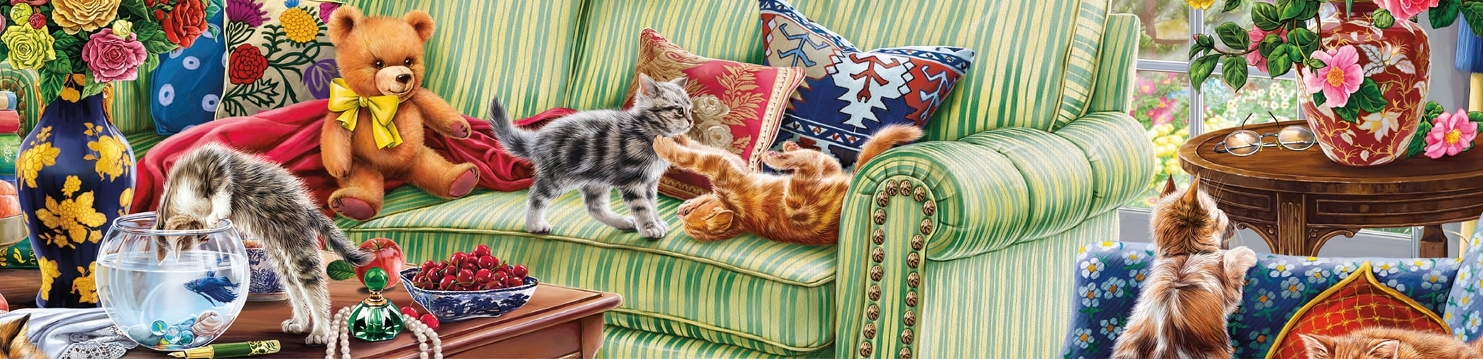 Ceaco Kitty Chaos (Image World) Sarah Wong 500 Piece Interlocking Jigsaw Puzzle