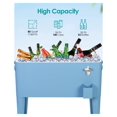 80 Quart Rolling Cooler Cart on Wheels with Protective Cover, Portable