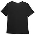 thumbnail image 4 of Big Kid Girls Casual Short Sleeve V Neck T Shirt Pure Color Ruffled Button Top For Everyday Wear School Outdoor Spring Summer Ruffle Girl Clothes Its Not A Food Baby Youth Girls 12-13 Years Black, 4 of 6