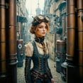 thumbnail image 6 of The Clockwork Woman Engineer Canvas Print – Steampunk Inventor Art, Industrial Retro Wall Decor, 6 of 7