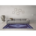 thumbnail image 3 of Ahgly Company Machine Washable Indoor Square Persian Blue Traditional Area Rugs, 6' Square, 3 of 4