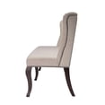 thumbnail image 3 of Cappuccino Wood Dining Bench Upholstered with Beige Linen Fabric, 3 of 5