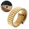 thumbnail image 5 of Zoyueyie Stretch Stainless Steel Watch Band, Delicate Elastic Watch Strap, Flexible Expansion Replacement Strap, Comfortable Watch Band for Men Daily Watch Wearing Golden ( 18MM ), 5 of 10