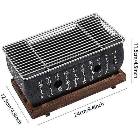 Japanese Style Barbecue Grill Portable Food Charcoal Stove/BBQ Plate Household Barbecue Tools Accessories (BBQ Grill (24X12.5cm))
