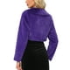 thumbnail image 3 of CHAQUETA CROP DE FALSO PELO PARA MUJERES INSPIRADA EN CHIC, CON LAZO EN LA PARTE DELANTERA, ABRIGO ESPELUZANTE M PÚRPURA, 3 of 6