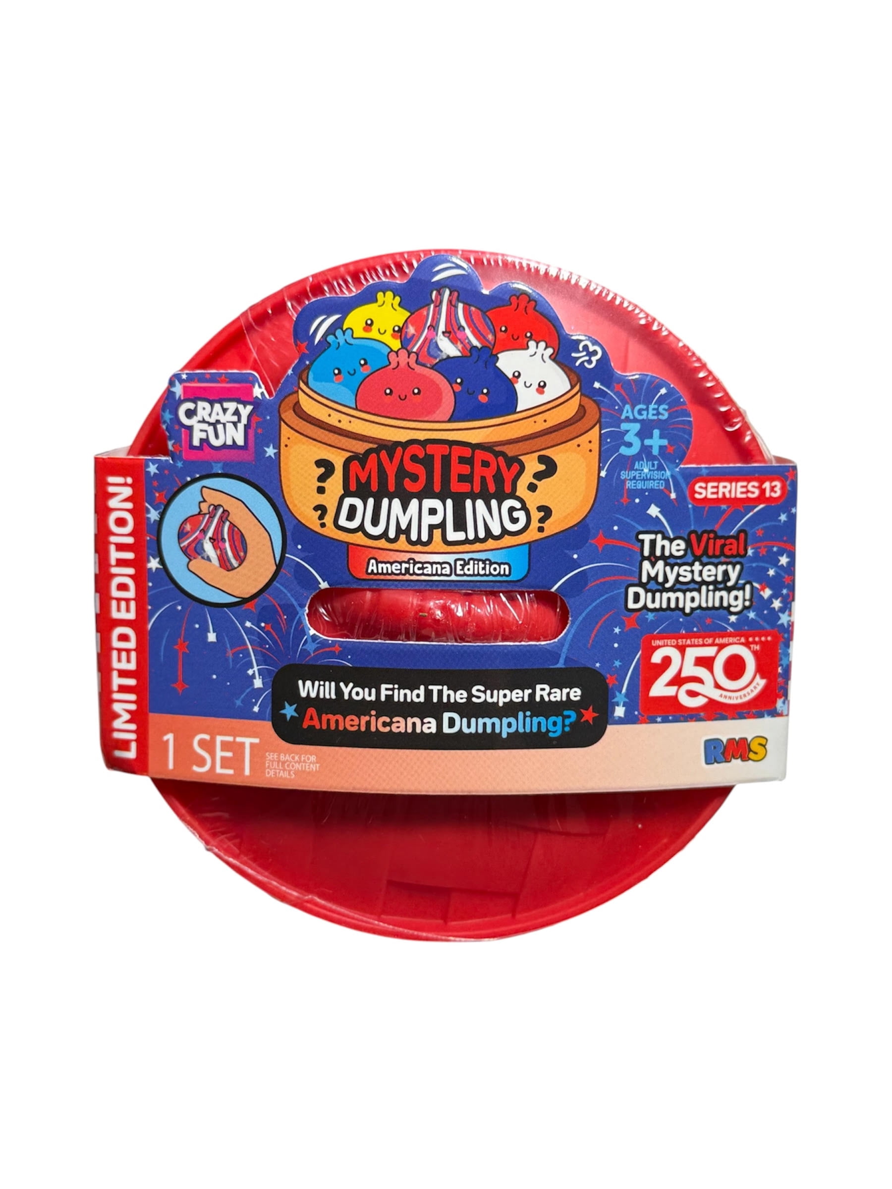 Crazy Fun Mystery USA Americana Squishy Dumpling Squeeze Toy, 1 Random Color