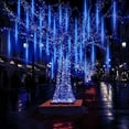 thumbnail image 3 of Morttic Meteor Shower Lights Outdoor, 11.8 Inches 8 Tubes 192 LED Snowfall Lights, Waterproof Meteor Christmas Lights, Hanging Falling Rain Lights for Tree Bushes Holiday Party Xmas Decoration, 3 of 6