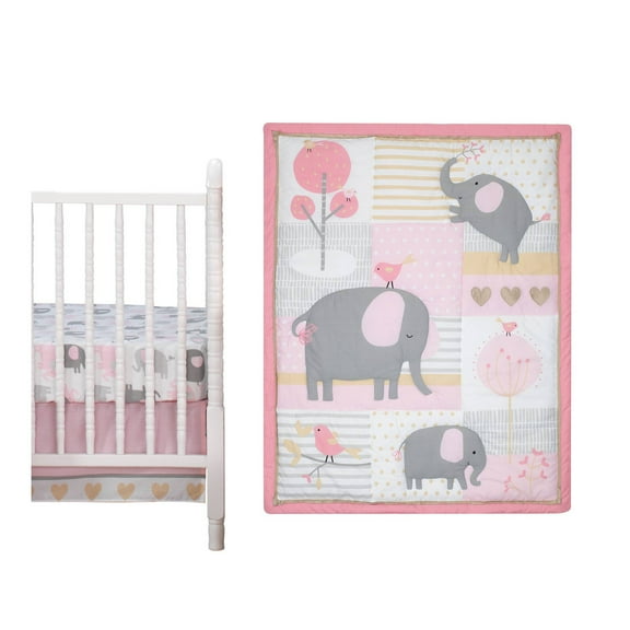 Nursery Crib Bedding Set - Eloise Elephant 3pc