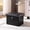 Black, variant on Folding Storage Ottoman 16x12x12 inches, Small Faux Leather Foot Rest Stool with Button Tufted Rivet Design, Footstool Bench, Ottoman with Storage for Living Room Bedroom Coffee Table, Brown
