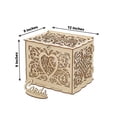 thumbnail image 3 of Efavormart Rustic Natural DIY "Mr. & Mrs." Wedding Card Box With Label Stand, Hollow Laser Cut Wooden Money Box - 12"X9", 3 of 11