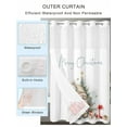 thumbnail image 2 of No Hook Christmas Shower Curtain with Snap in Liner Set, Xmas Gnomes Tree Snowflake Waterproof Fabric Bathroom Curtains with See Through Top Window, Hotel Style Stall 48 x 72 Inch, 2 of 7