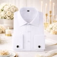 thumbnail image 3 of TANSILING Men's Dress Shirt French Cuff Long Sleeve Formal Solid Shirt with Cufflinks, 3 of 7