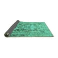 thumbnail image 2 of Ahgly Company Indoor Round Persian Turquoise Blue Traditional Area Rugs, 4' Round, 2 of 4