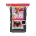 thumbnail image 5 of Hanes 10-Pack Hi-Cuts Panties Women's Underwear Breathable Cotton All Black 6-10, 5 of 6