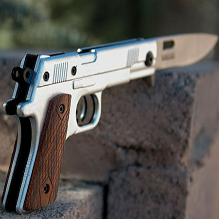 Best Spring Assisted Folding Gun Knife - Beautiful 1911 Handgun Design - Perfect Pocket Knife and Gift Idea for Men or Best (Best Pistol Shooter Of All Time)