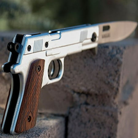 Beautiful Iron - Best Spring Assisted Folding Gun Knife - Beautiful 1911 Handgun Design - Perfect Pocket Knife and Gift Idea for Men or Best Friend!