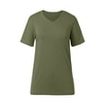 thumbnail image 4 of Women's Fashion Deep V Neck Top Solid Color Casual Loose Short Sleeve Athletic Shirts Pack Women Tee Shirt Womens Workout Top Shirt And Shirt Set Women Women Women's Plain T Shirt Turtle Neck Long, 4 of 4