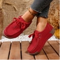 thumbnail image 4 of Xucatan Womens Suede Oxford Shoes Lace Up Comfort Casual Cowhide Square Toe Driving Moccasins Slip On Bowknot Penny Flat Loafers Shallow Mouth Casual Shoes for Outdoor Gift, 4 of 8