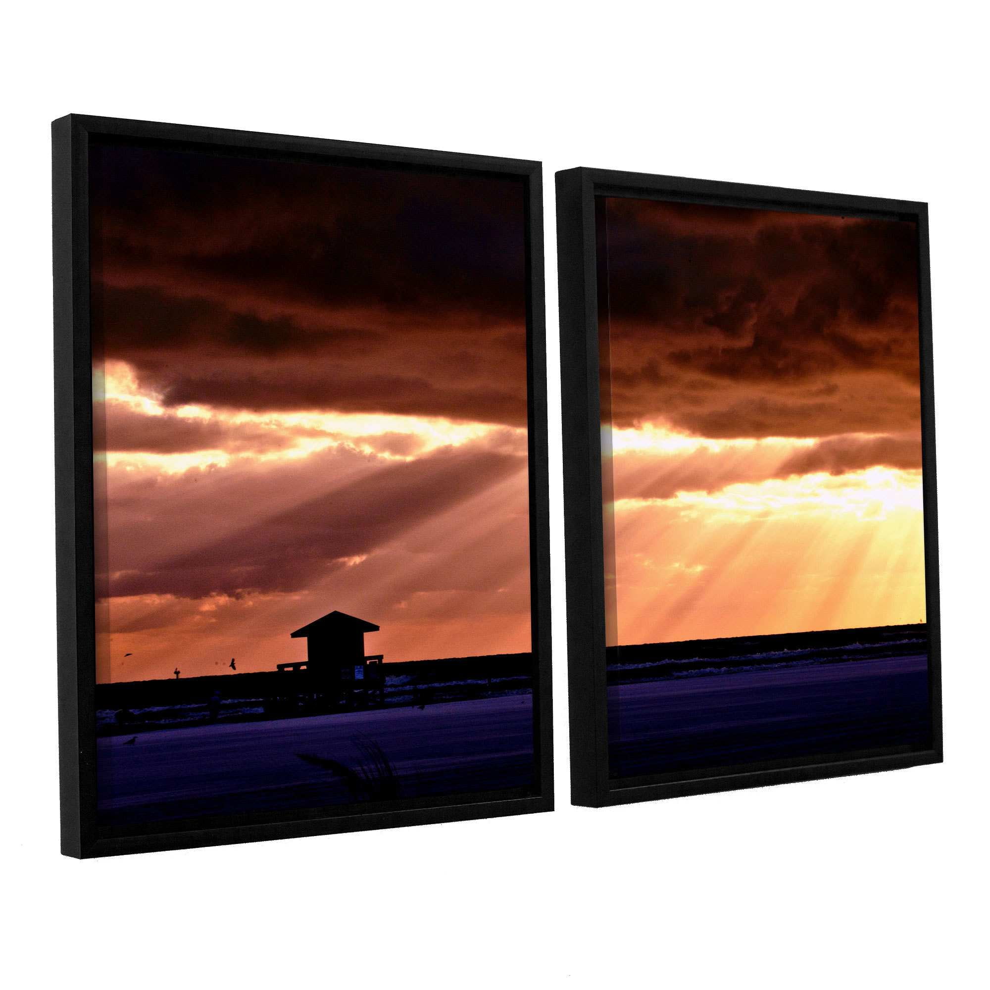 ArtWall Lindsey Janich "Sunset 1" 2-Piece Floater Framed Canvas Set