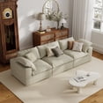 thumbnail image 3 of The Magic Home 118" Sofa Couch, Cloud Modular Sectional Sofa, Modern Linen Deep Comfy Couches for Living Room, Apartment, Office, Washable Replaceable Covers, 3 Seater Khaki Couch, 3 of 15