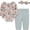 Green Floral Multi, variant on Infant Boy 3 Piece Layette Set with Bodysuit, Quilted Jogger Pants & Hat – Cozy Fall & Winter Outfit (Blue Dad’s Little Dude, 3 months)