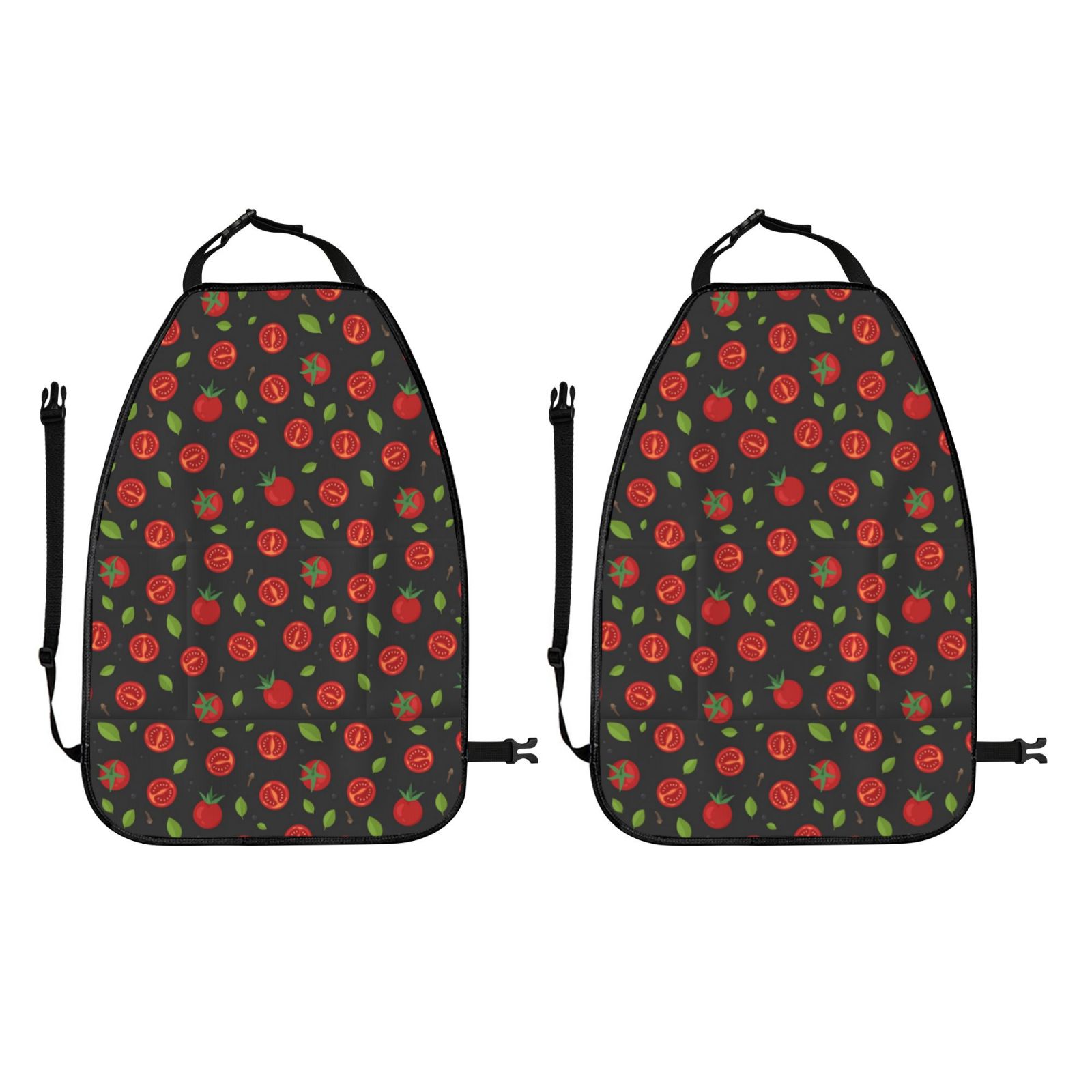 Kdxio Tomatoes1 Print 2 Pack Car Kick Mat Seat Cover Back Protector Mat with Pockets for Organizer Backseat Protector and Storage Anti Kick Pad for Vehicles