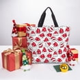 thumbnail image 6 of Honeii Christmas Hat Print Tote Bag, Reusable Grocery Shopping Bag,Shoulder Bag with Inner Pocket, 6 of 7