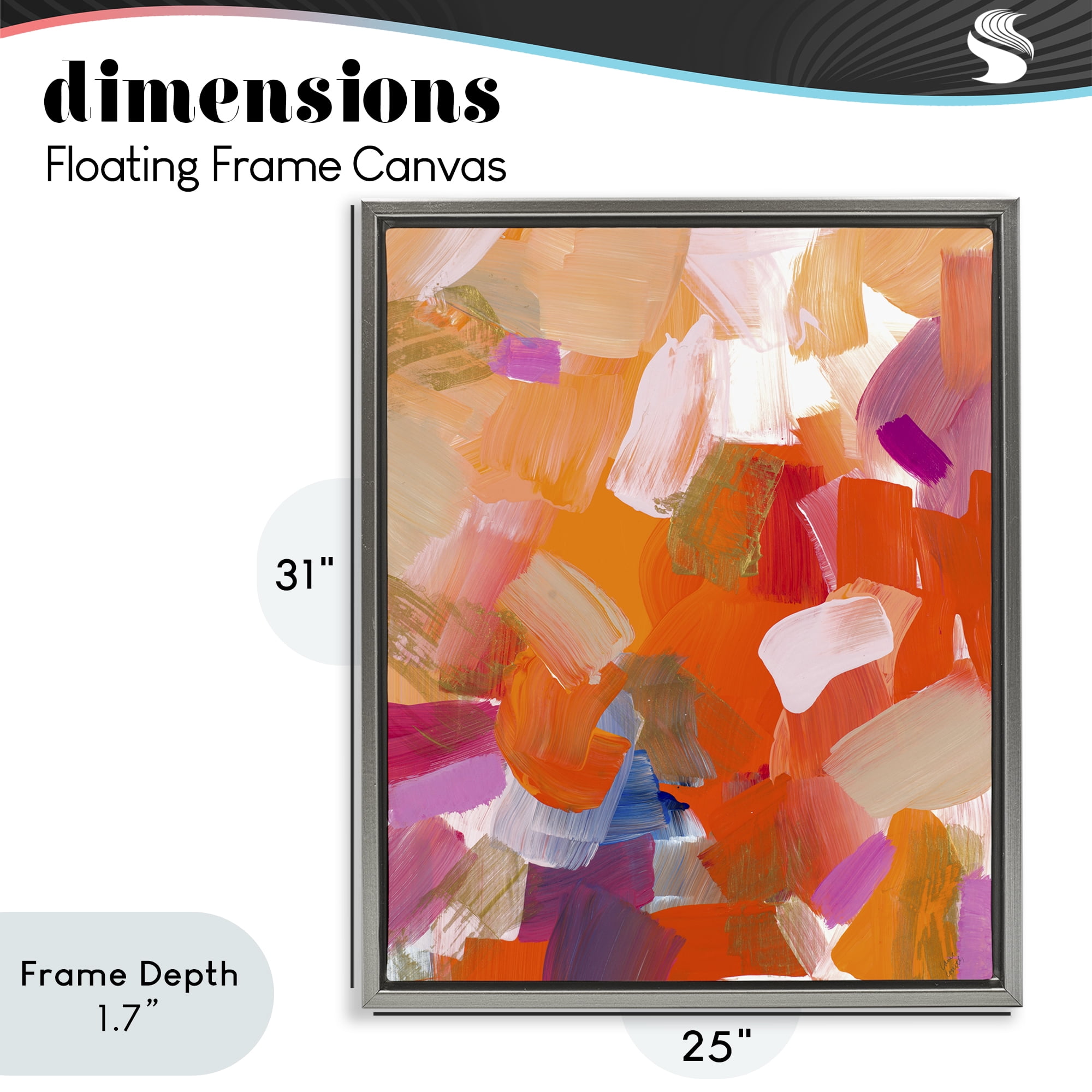 Stupell Industries Confetti Petals Abstraction Gray Framed Floater Canvas Wall Art, design by Lanie Loreth