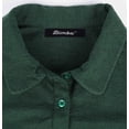 thumbnail image 7 of Bimba Womens Henley Crop Top With Collar Solid Elastic Hem Crop Tee Blouse, 7 of 7