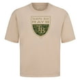 thumbnail image 2 of Men's Levelwear  Khaki Tampa Bay Rays Oversized Luxe Signature Knit Buckler T-Shirt, 2 of 3