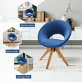 thumbnail image 6 of Costway Mid Century Modern Swivel Accent Chair Fabric Armchair Velvet Living Room Blue, 6 of 11