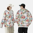 thumbnail image 6 of Daiia Rose Flowers UPF 50+ Sun Protection Hoodie Jacket Lightweight Long Sleeve Sun Shirt for Women Men with Pocket Hiking Outdoor-Small, 6 of 9