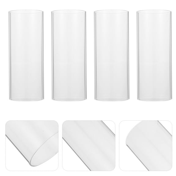 yuehuaidai 4 Pcs Indoor Hurricane Tube Home Decor Candle Sleeves Candle Shade Glass Candle Lampshade Battery Lantern