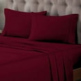 thumbnail image 2 of Superior Egyptian Cotton 400 Thread Count Deep Pocket Sheet Set, Full Size, Burgundy, 2 of 9