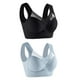 thumbnail image 1 of Sonducket Colección de sujetadores deportivos ajustables Stay Active de 2 piezas para mujeres, sujetadores superiores, ropa interior, sujetador Ropa interior Negro+XXXL, 1 of 6