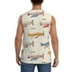 thumbnail image 4 of Fotbe Striped Vintage Planes Men's Camiseta sin Mangas Estampada para Hombres, Playera Casual para Gimnasio, Entrenamiento, Playa-Small, 4 of 7