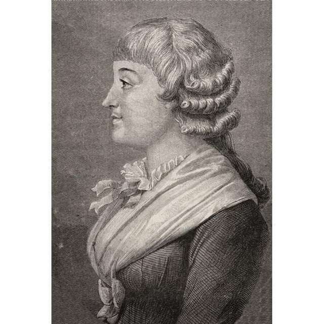 Posterazzi Madame Roland. Vicountess Jeanne-Marie Roland de la Platière, 1754-1793 Figurine Célèbre de la Révolution Française Gravée par Pannemaker d'Après Rambert de l'Histoire de la Révolution